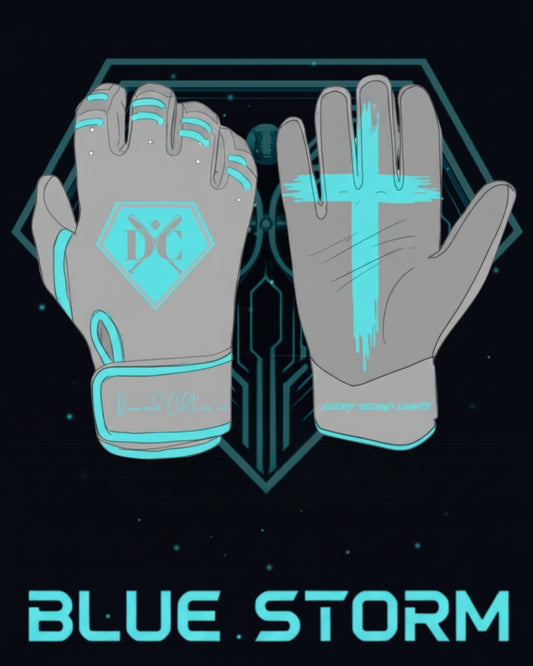 Blue Storm Batting Gloves